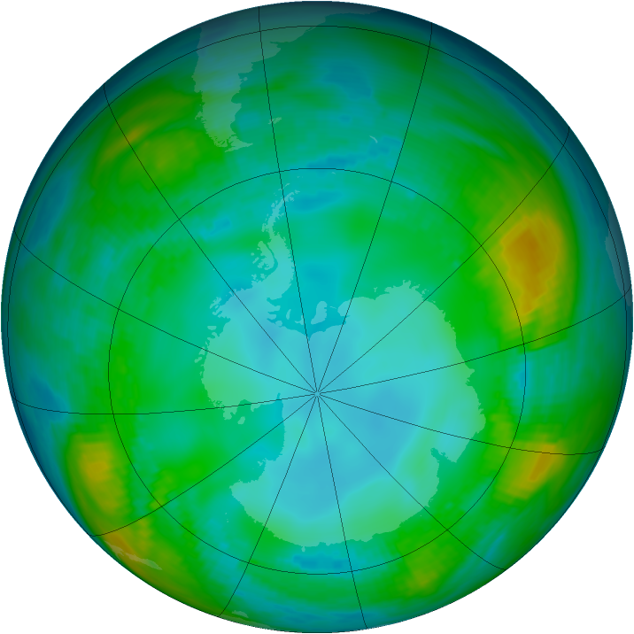 Antarctic ozone map for 16 May 1979
